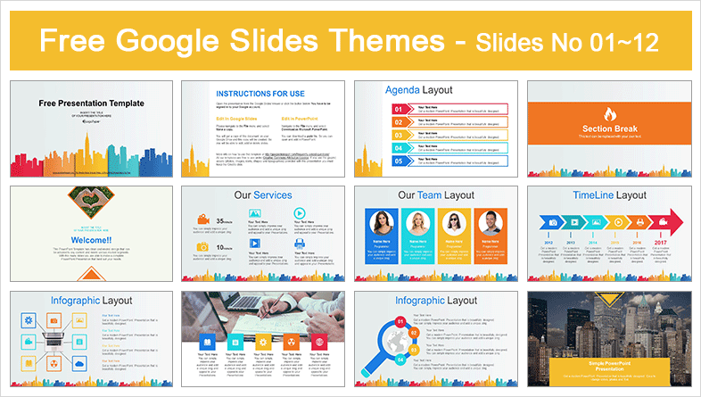 City buildings silhouettes colors Google Slides & PowerPoint Presentation  City buildings silhouettes colors Google Slides & PowerPoint Presentation  