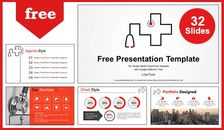 Stethoscope symbol medical Google Slides & PowerPoint Presentation  