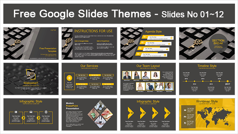 Gold Key on Keyboard Google Slides-PowerPoint Presentation  Gold Key on Keyboard Google Slides-PowerPoint Presentation  
