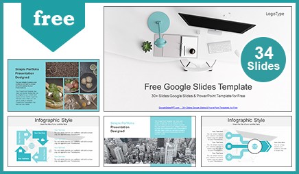 Top View of Office Supplies Google Slides Theme & PowerPoint Template  