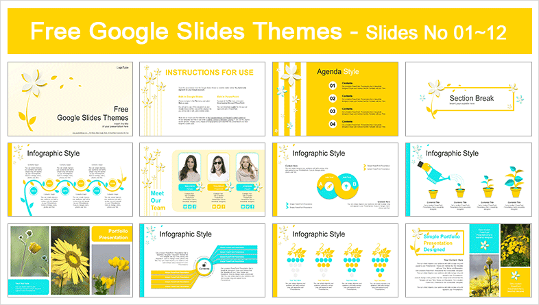 Beautiful Yellow Flower Google Slides Themes  Beautiful Yellow Flower Google Slides Themes  