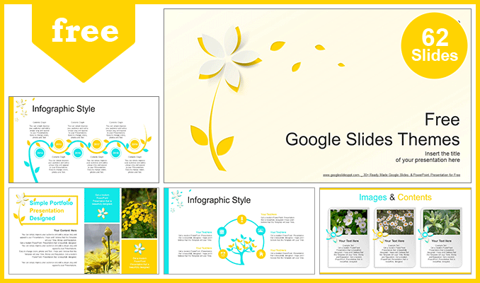 Beautiful Yellow Flower Google Slides Themes  