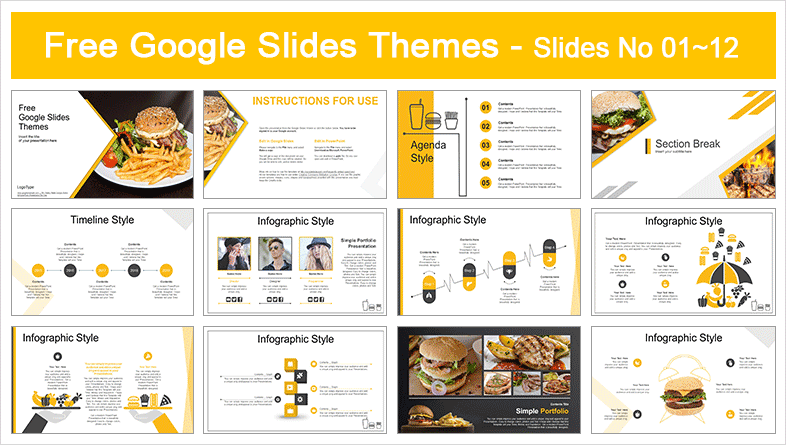 Burger with French Fries Google Slides Themes  Burger with French Fries Google Slides Themes  