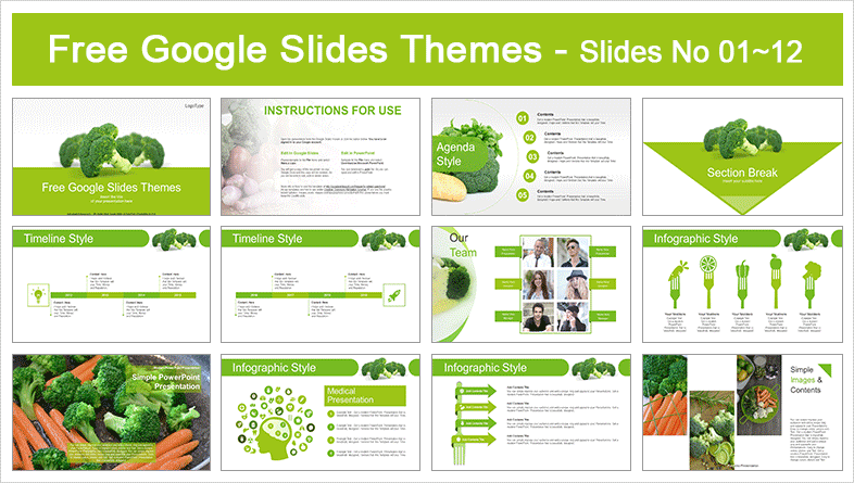 Fresh Green Broccoli Google Slides Themes  Fresh Green Broccoli Google Slides Themes  