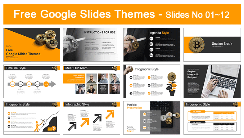Golden Bitcoin Google Slides Themes  Golden Bitcoin Google Slides Themes  