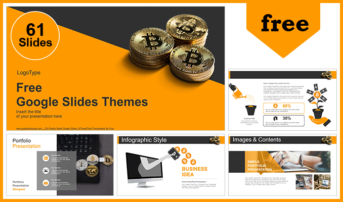 Golden Bitcoin Google Slides Themes  