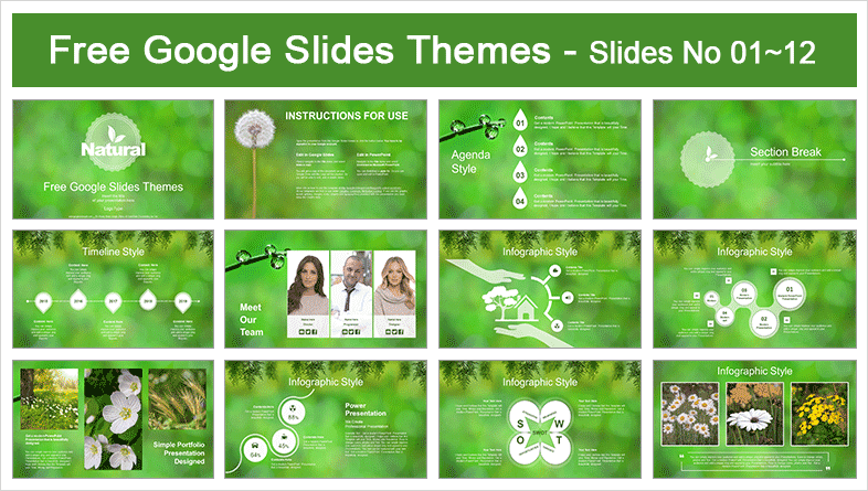 Natural Green Background Google Slides Themes  Natural Green Background Google Slides Themes  