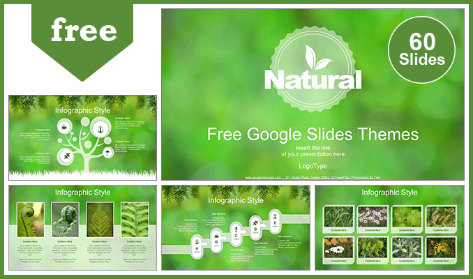 Natural Green Background Google Slides Themes  